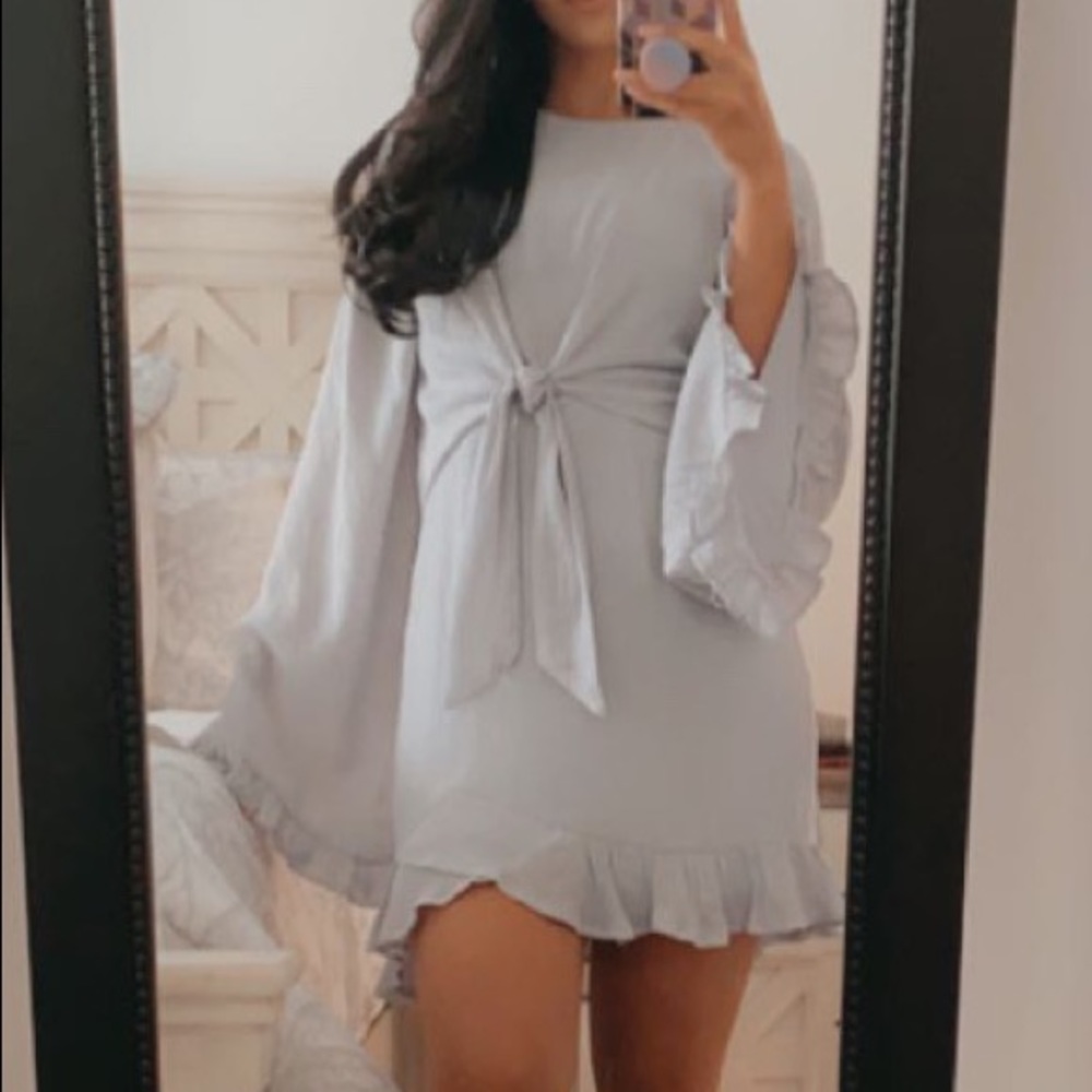 Light blue dress with long sleeves